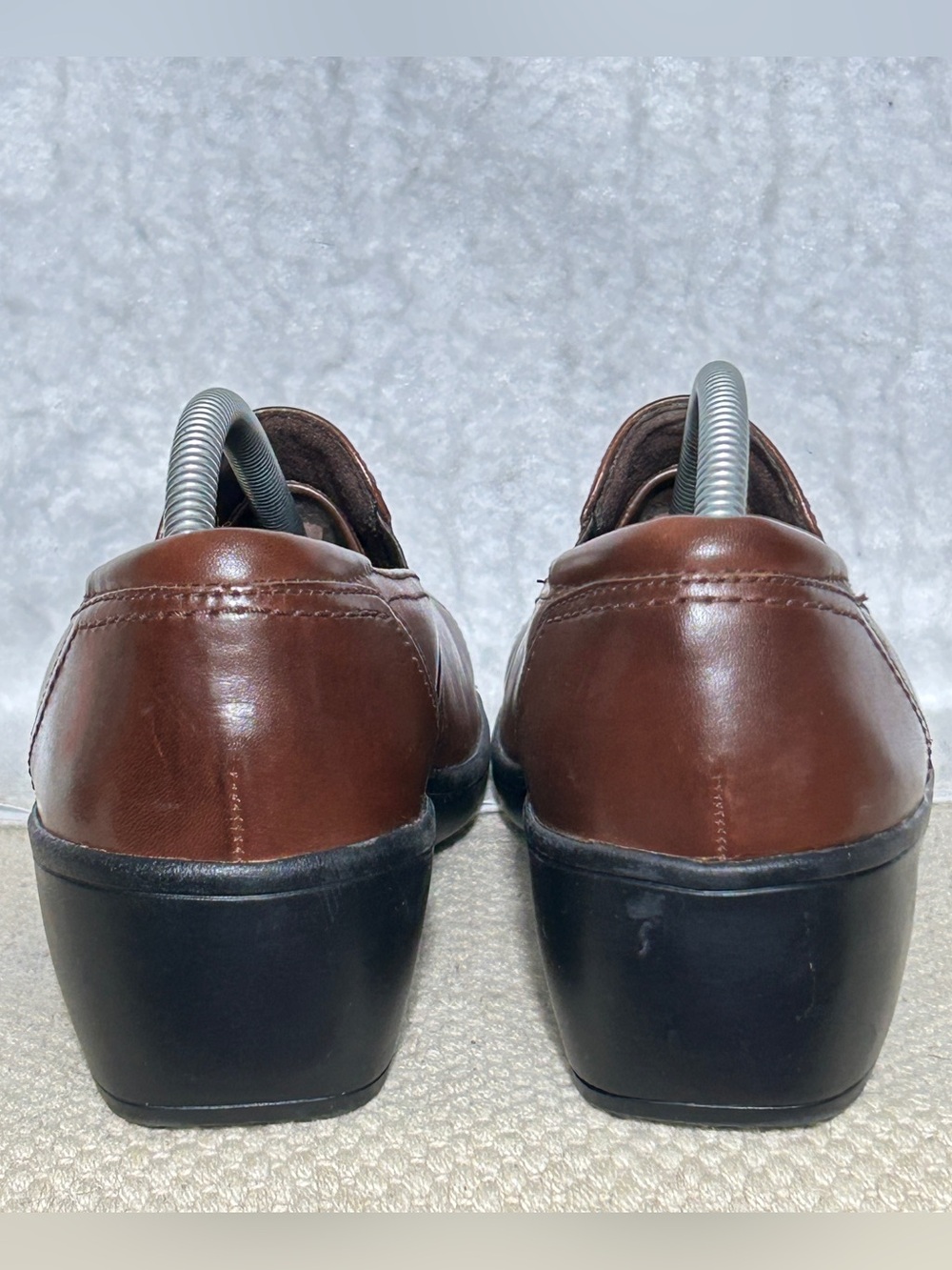 Clarks Womens Brown Leather May Poppy Bendables SlipOn Wedge Loafer Shoes SZ 9M - Picture 4 of 11